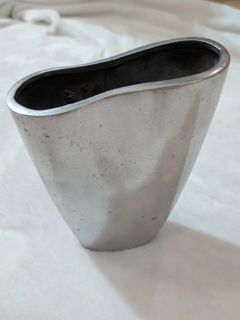 Vintage Forged Silver Metal Vase